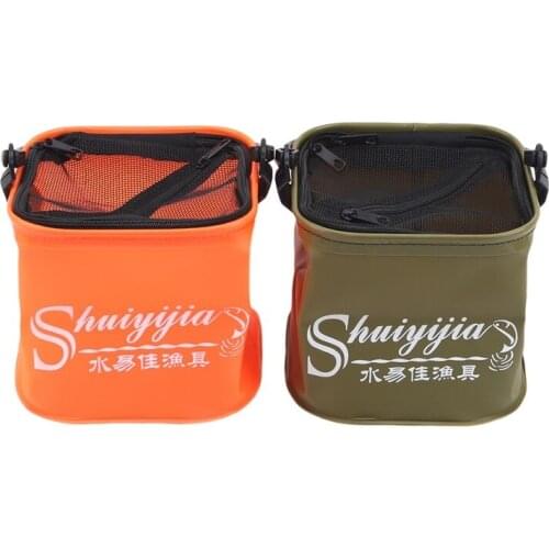 Portable Water Bucket Fishing Bucket Canvas Folding Live Fish Bucket Water Tank Fishing Tackle