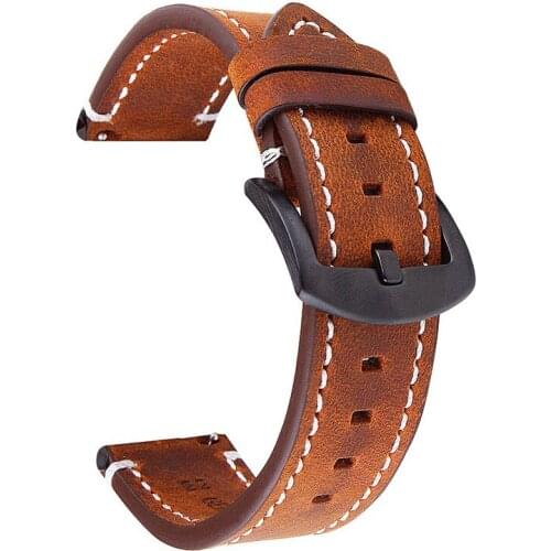 Hand Stitching Crazy Horse Genuine Leather Watch Strap Quick Release Retro Replacement Watch Bands 18mm 20mm 22mm 24mm Watchband