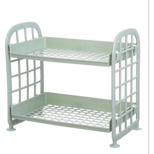 Detachable 2-layer Shelf Partition Bathroom Kitchen Supplies Bedroom Shelf Plastic Storage Rack Green Purple Organizer Shelves