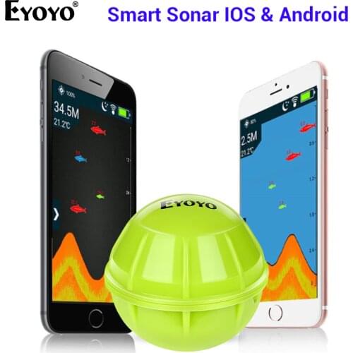 Eyoyo E1 Smart Fish Finder Sonar Echo Sounder Sea Lake Fishing Detect for iOS Android App Fishfinder Wireless Sonar Fish Finder