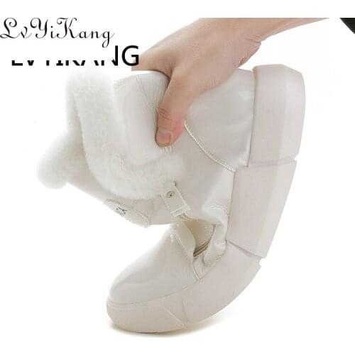 New 2019 Women Boots Waterproof Winter Shoes Women Snow Boots Platform Keep Warm Ankle Boots With Thick Fur Heels Botas Mujer