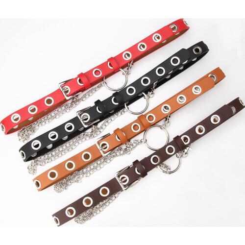 2021 Fashion Pendant Belt Explosion Rock Circle Chain Full Hole Belt Female Simple Joker Punk Wind Streetwear Womens Belt