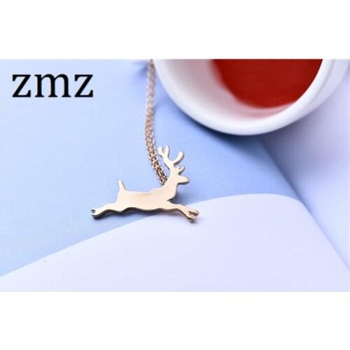 ZMZ American/European popular outdoor fashion necklace lovely animal small running deer pendant jewelry for party/gift/sport