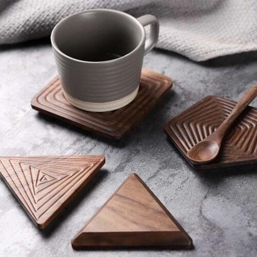 1Pc Wood Coasters Placemats Round Heat Resistant Drink Mat Table Tea Coffee Cup Pad Non-slip cup mat insulation pad