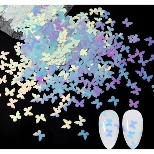 3D Flower Butterfly Slice Nail Art Glitter Sequins Shiny Flaky Nail Tips Accessories For DIY Manicure Design Decoration