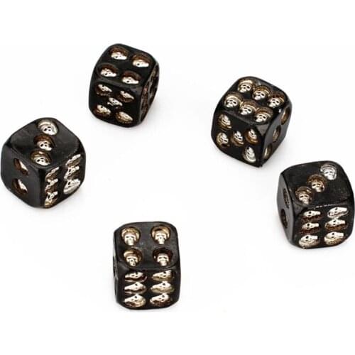 5pcs/set 18mm Skull Bones Dice 6 Sided Resin Skeleton Dice Pub Party Board Game
