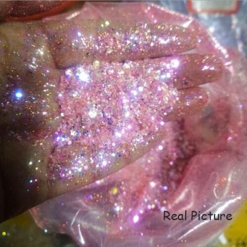 50Gram/Bag Mix Size 0.2-3mm Laser Chunky Nail Art Glitter Powder 3D Nail Art Tumbler For Makeup Face Body Powder Flakes CMD10412