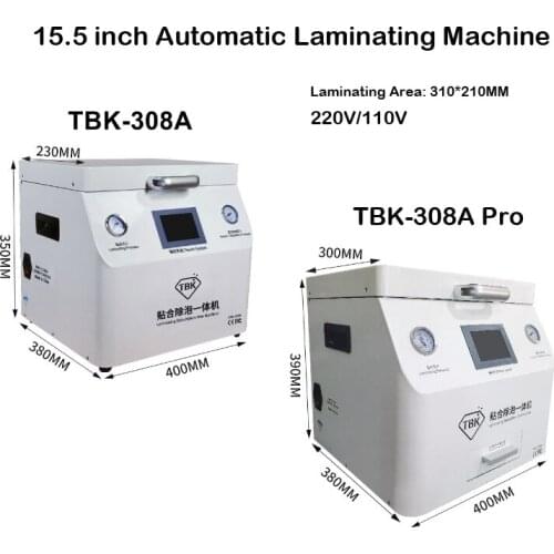 15.5 Inch TBK 308A 308A-PRO true LCD Touch Screen Repair Automatic Bubble Eliminate OCA Vacuum Laminating Machine for IC Repair