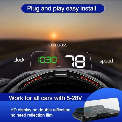 T900 Car Head-up Display Portable Universal HD GPS Car Speed Projector OBD2 Display Universal Monitor Digital Alarm System