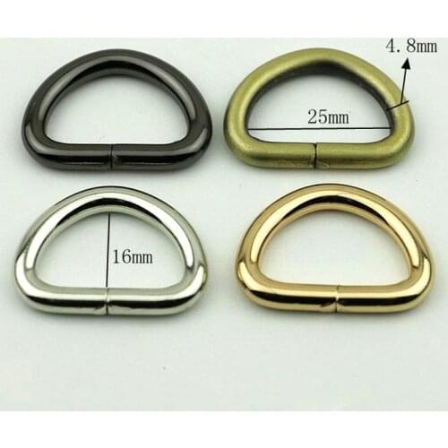 BDTHOOO 20pcs Metal Diameter 25mm Wire D Duckle Iron Plating Buckle DIY Handbag Strap Buckle Luggage Belt Hardware Accessories
