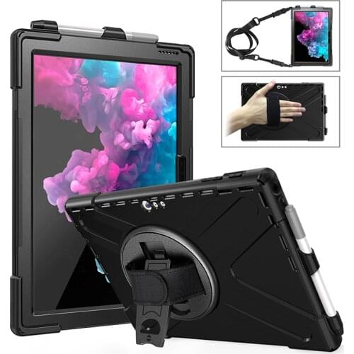 Kids Safe Shockproof Heavy Duty Case For Microsoft Surface Pro 7 6 5 4 12.3" Tablet Shoulder Strap Protective case For Surface