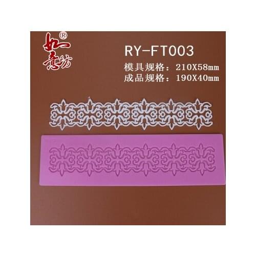Ry-ft003 21x5.8cm floral vine sugar lace mat decoration for cupcake baking ware sugar craft mold