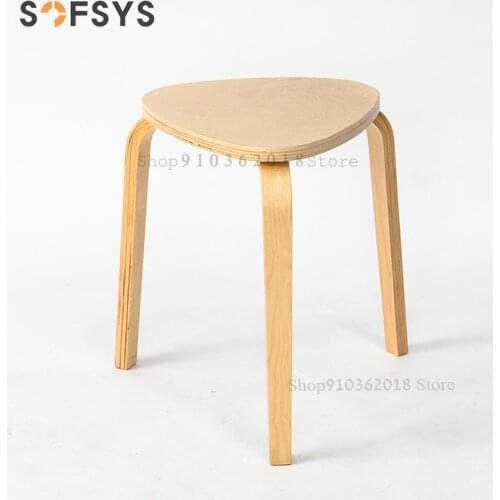 Home Stool Thicken Nordic Dining Dining Stool Creative Stacking High Stool Modern Low Stool Dressing Stool Simple Stool