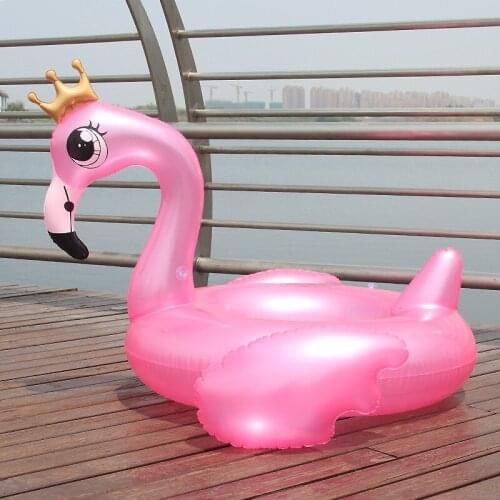 150CM Giant Inflatable Flamingo Pool Float 2019 Newsest Ride on Peacock Swimming Ring Adult Kids Water Holiday Party Toy Piscina