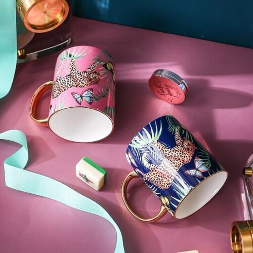 Ceramics Mugs Double Cups Set With Spoon & Gift Box Porcelain Birthday Present For Tea Milk Coffee Water Useful 400ML/500ML