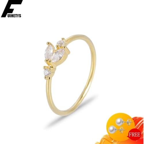 Fashion Ring for Women 925 Silver Jewelry with Zircon Gemstones Leaf Shape Finger Rings Wedding Engagement Party Gift Wholesale
