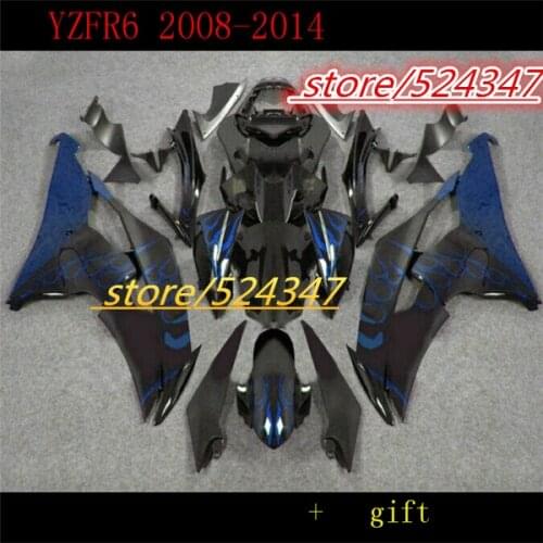 Hey-Fairing kit for YZFR6 08 09 10 11 12 13 14 YZF R6 2008 2014 YZF600 blue black Fairings Motorcycle Accessories & Parts