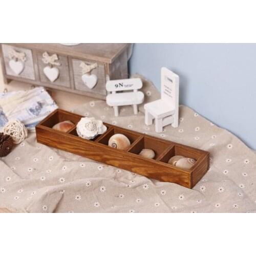 1PC 5 Grip Antique Wooden Table Sundries Container Cosmetics Jewelry Storage Box Home Storage Box Wooden Jewelry Holder EJL 071