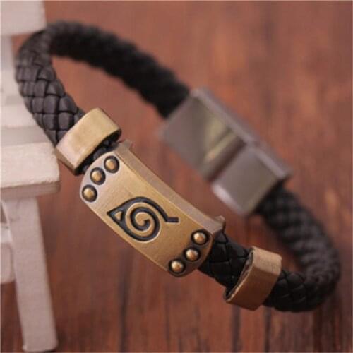 Cosplay Anime Naruto Retro Knit Bracelet Mingyue Banli Black Punk Bracelet Ninja Accessories Cool Things Gift