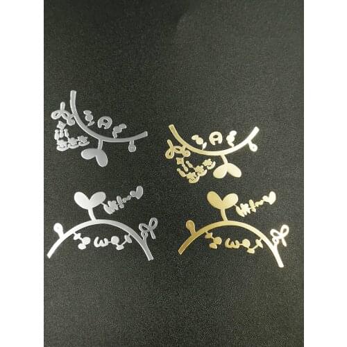 2 Pcs Olive Leaf 3D Nickel Metal Car Sticker Decal For Mobile Phone Cellphone Laptop Ipad Decorations