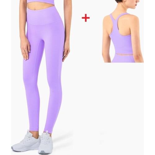 New Sexy Yoga Set High Wist Tights Yoga Pants Anti-curling Gym Leggings Womens Sports Suit Fitness Bras Vest Workout Clothing