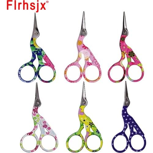3.7 Inch Antique Scissors Crane-shape Sewing Scissors Stainless Steel Sharp Embroidery Scissors for Cutting DIY Sewing Supplies