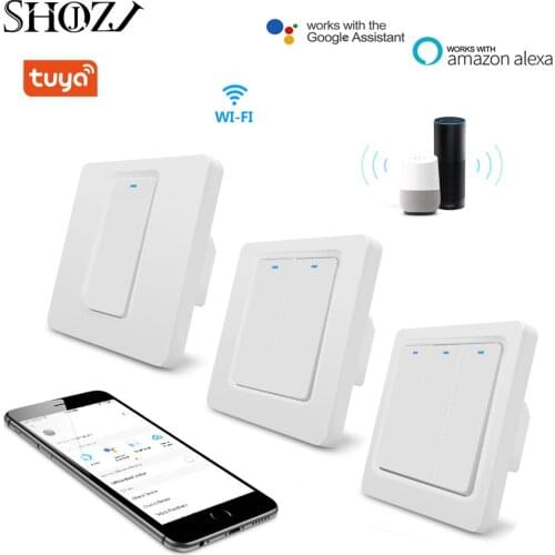 Tuya Switch WithS / No Neutral,Smart Wireless EU Standard 2 Ways Control Light Switche Work With Alexa, Google Home