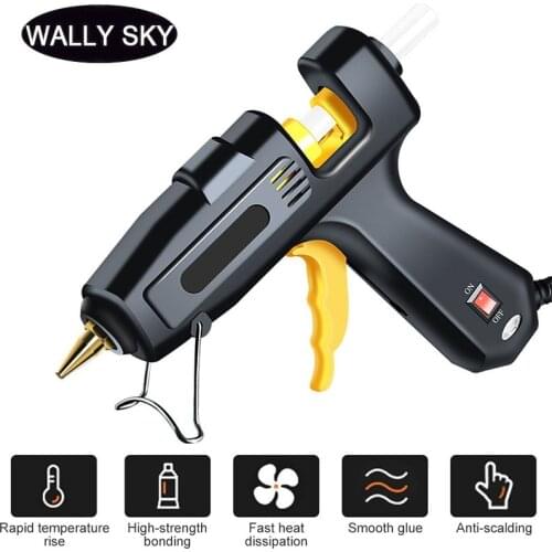 20/40/60/100W Hot Melt Glue Gun with 7MM/11MM Glue Sticks Mini Industrial Gun for Crafts Home Repair DIY Tool Pure Copper Nozzle