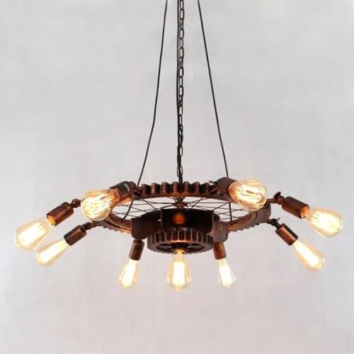 Retro patina style Pendant Lights wheel gear industrial modeling large Internet cafe restaurant bar club LU829482
