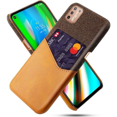 Luxury Leatherwear Business single double Insert card Mobile phone shell for moto G G7 G8 G9 PLUS PLAY Anti-scratch Fitted Cover