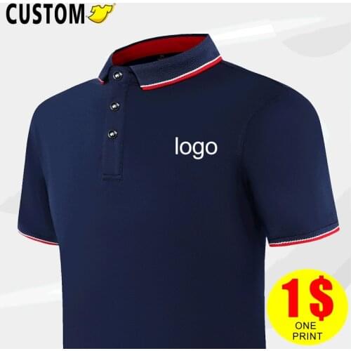 Custom Shirt Cotton Unisex Turn-down Collar Mens Polo by Embroidery Digital Silk Printing Make Brand High Quality Short Sleeve