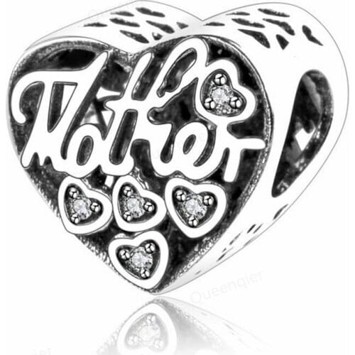 925 Sterling Silver Charms Mother European Bead Fit Original Bracelets Chain DIY Pendant Charm Beads Girl Women Jewelry Making