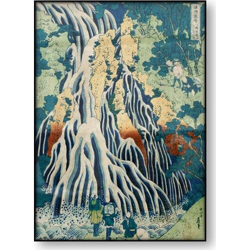 Shimotsuke Kurokami Yama Kurifuri Taki Katsushika Hokusai Japanese Art Poster Majestic Kirifuri Falls at Mount Kurokam Wall Art