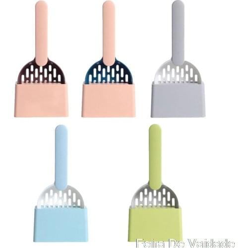 Cats Poop Scoop With Storage Box Cleaning Shovel Kitten Litter Holder Pet Garbage Scoop Lightweight Cleanup Tools Kit