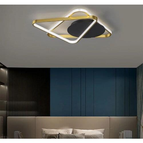Modern Creative Luster Black Gold Triangle Ceiling Lamp LED for Bedroom Living Room Resteraunt Corridor Interor Light Fixture