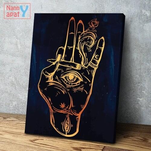 Modern Home Decoration 1 Piece Smoke Blunt Effect Canvas Painting Hd Print Poster Modern Living Room Eye In Palm Modular Picture