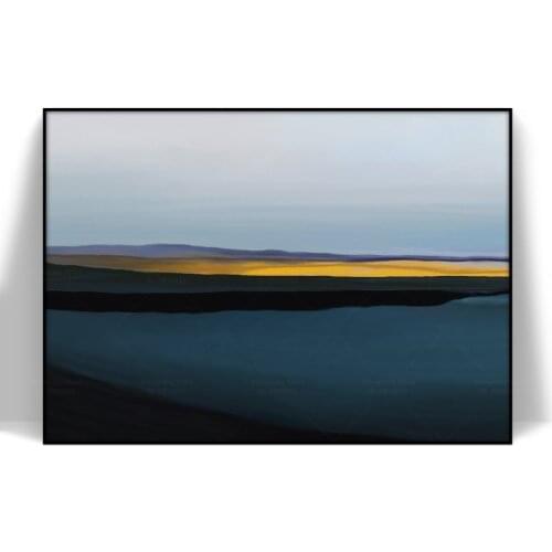 Ocean Mountain Modern Wall Art Print Poster Pictures Hand Painted Handmade Canvas Oil Painting Wall Painting for Living Room