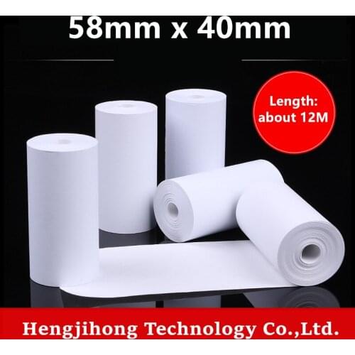 Thermal Paper 58 x 40 mm No Core Free 10 Rolls Super Long Mobile Bluetooth Cash Register Paper Roll