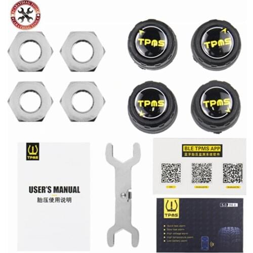 TPMS 5.0 Tyre Pressure Monitoring System Solar Power Digital LCD Display Auto Security Alarm Systems Tyre Pressure APP Display