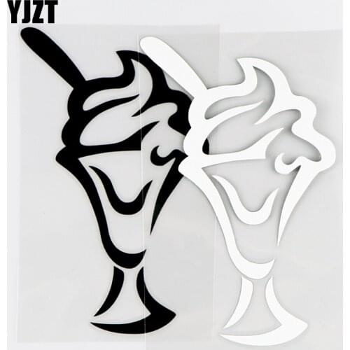 YJZT 8.8×14.5CM Dessert Ice Cream Personality Car Stickers Interesting Vinyl Decals Black / Silver 10A-0818