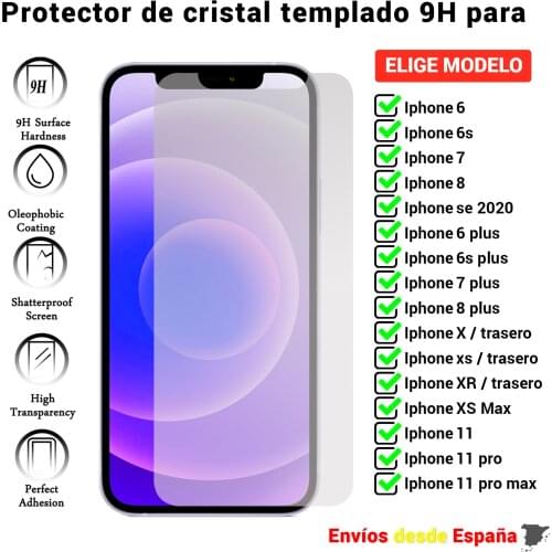 Screen Protector for iPhone 6 6s 7 8 X XS Max 11 12 Mini Plus SE 2020 front and back. Clear tempered glass