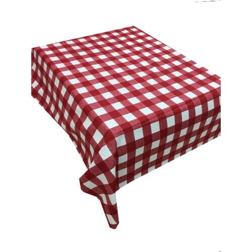 Zeren Home Red White Panama Keteni Carefree Table Cloth 170x500 cm