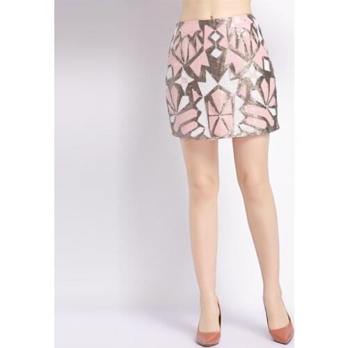 Party Like Gatsby Skirt Vintage 1920s Inspired Women Sequin Skirt Bead Geometric Embellished Night Party Bodycon Pencil Skirt