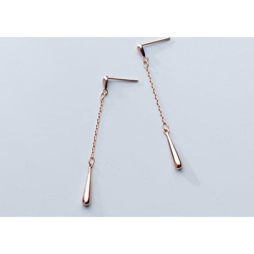 MloveAcc Waterdrop Earrings Charm 925 Sterling Silver Chain Tassel Earrings for Women Party Fashion Jewelry Gift