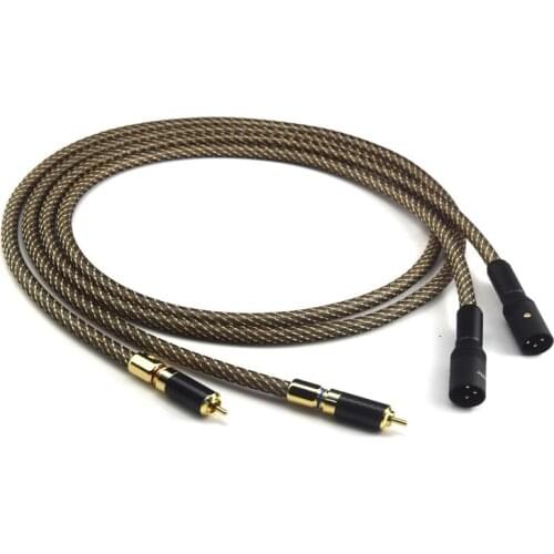 1 Pair Silver Plated Hifi XLR Male to RCA Male Cable QED hifi RCA to XLR Audio Line