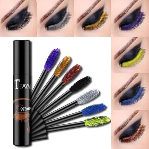 1pc Professional Makeup Color Mascara Waterproof Fast Dry Eyelashes Curling Lengthening Makeup Eye Lashes Blue Purple Mascara