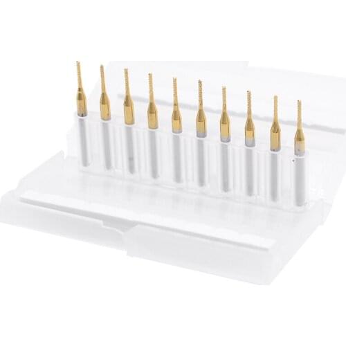 10pcs/lot 1.0mm milling cutter Titanium Nitride Coated Carbide PCB CNC milling cutter Free shipping High quality