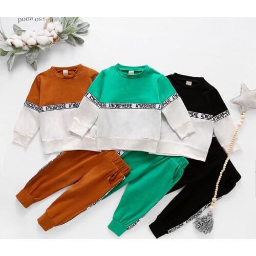 2PCS Baby Pajamas Unisex Kids Clothing Sets Baby Clothing Sets Newborn Boys Girls Letter Print Clothes Outfit