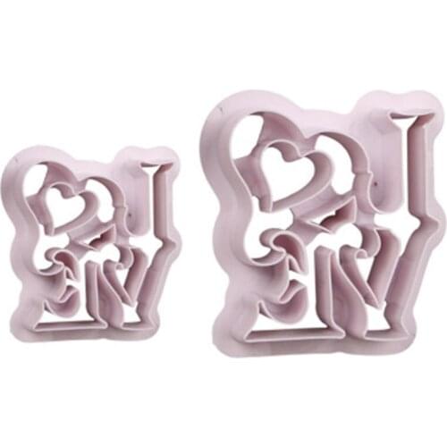 DIY 2pcs Love stainless steel mold fondant baking tools Cookie Tools cake decoration tools Valentines Day Easter