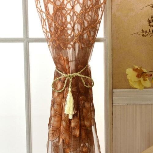 2021 New Luxury Window Curtains 1 Sheet Tulle Curtains for Living Room Bedroom Balcony Printed Floral Shading Curtain